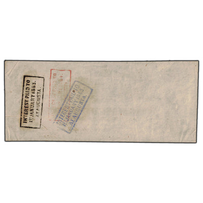 SOLD United States 1863 $100 Confederate States of America Note