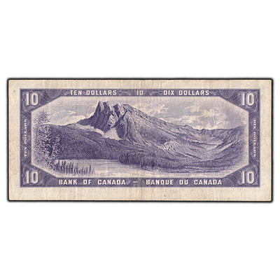 SOLD $10 1954 Bank of Canada Note Devil Face F/D Prefix BC-32b - VF-20