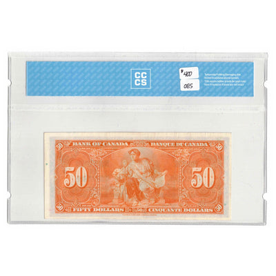 SOLD 1937 $50 Bank of Canada Note Coyne-Towers B/H Prefix BC-26c - CCCS VF-30