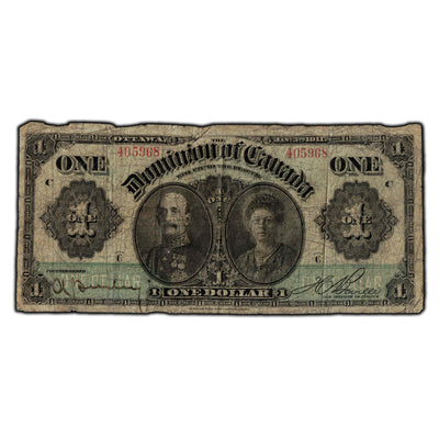 SOLD $1 1911 Dominion Of Canada Note DC-18a - Circulated