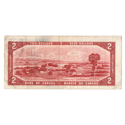 SOLD $2 1954 Bank of Canada Note Devil Face G/B Prefix BC-30b - VF-20