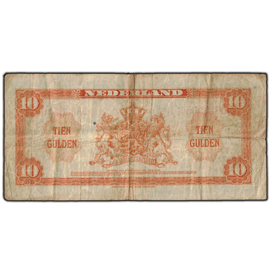 SOLD Netherlands 1943 10 Gulden Note P #66