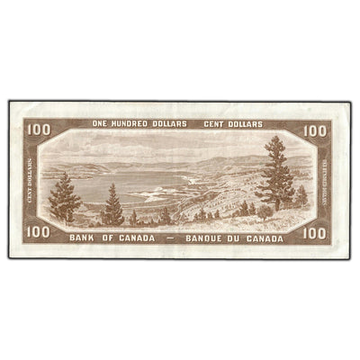 SOLD $100 1954 Bank Of Canada Note Beattie-Rasminsky B/J Prefix BC-43b