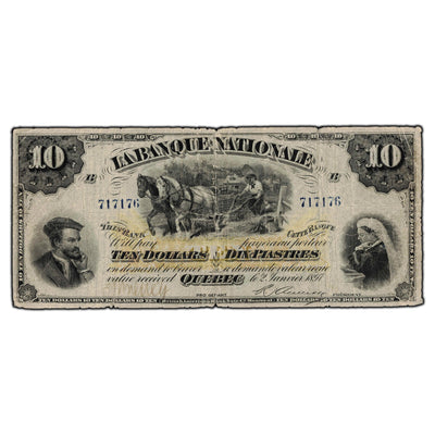 SOLD $10 1897 La Banque Nationale Canada Chartered Note #510-20-08