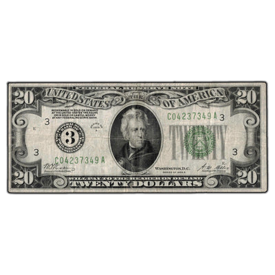 SOLD United States 1928-A $20 Federal Reserve Note