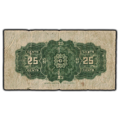 SOLD 25 Cents 1900 Dominion of Canada Shinplaster Note DC-15b - VG-8