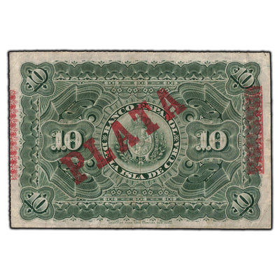 SOLD Cuba 1896 10 Pesos Note P #49d