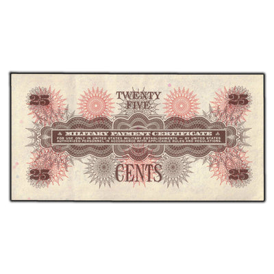 SOLD United States Series 661 25 Cents Military Payment Certificate P #M66