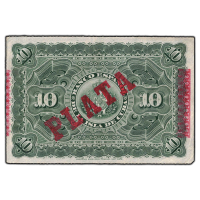 SOLD Cuba 1896 10 Pesos Note P #49d