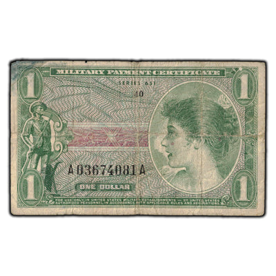 SOLD United States Series 651 $1 Military Payment Certificate P #M72E