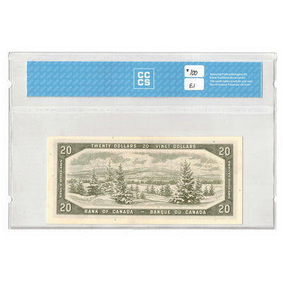 SOLD $20 1954 Bank of Canada Note Beattie-Rasminsky F/W Prefix BC-41b - CCCS UNC-64