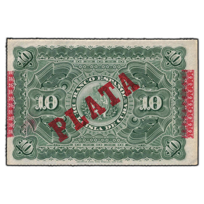 SOLD Cuba 1896 10 Pesos Note P #49d