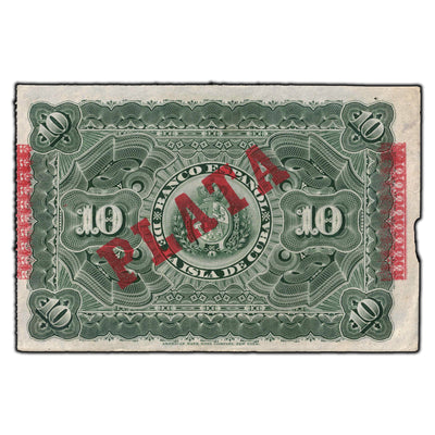 SOLD Cuba 1896 10 Pesos Note P #49d Missing Piece