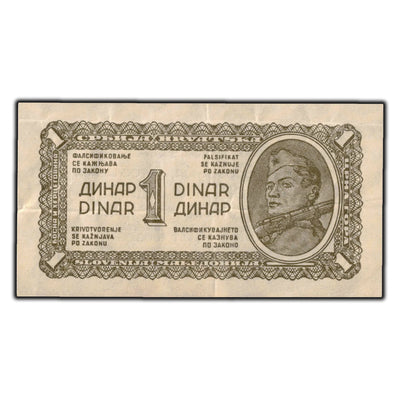 SOLD Yugoslavia 1944 1 Dinara Banknote P #48a