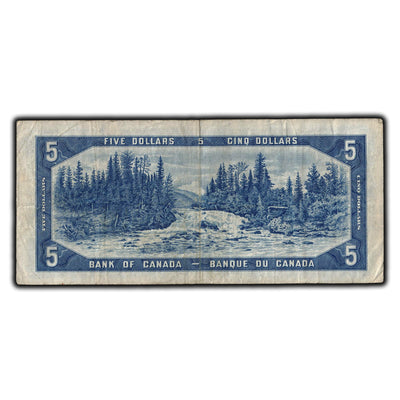 SOLD $5 1954 Bank of Canada Note Devil Face A/C Prefix BC-31a - F-12