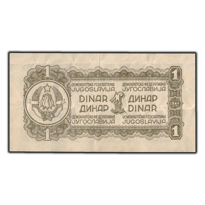 SOLD Yugoslavia 1944 1 Dinara Banknote P #48a