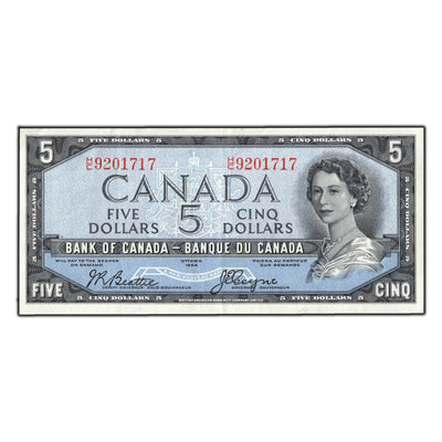 SOLD $5 1954 Bank of Canada Note Devil Face H/C Prefix BC-31b - EF-40
