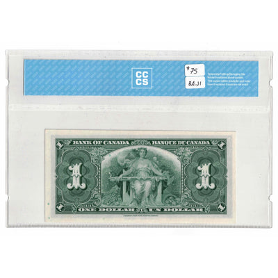 SOLD $1 1937 Bank of Canada Note Coyne-Towers O/N Prefix BC-21d - CCCS UNC-60