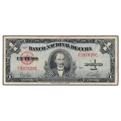 SOLD Cuba 1949 1 Peso Banknote P #77a