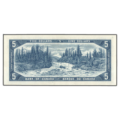 SOLD $5 1954 Bank of Canada Note Bouey-Rasminsky U/X Prefix BC-39c - Ch UNC