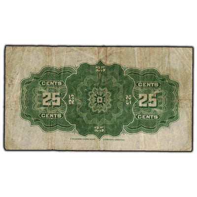 SOLD 25 Cents 1923 Dominion of Canada Shinplaster Note DC-24a - F-12 (pinholes)