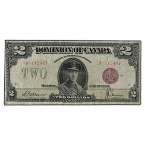 SOLD $2 1923 Dominion of Canada Note Bronze Seal Series K DC-26e - F-12