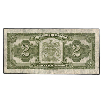 SOLD $2 1923 Dominion of Canada Note Bronze Seal Series K DC-26e - F-12