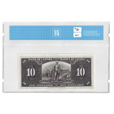 SOLD $10 1937 Bank of Canada Note Coyne-Towers B/T Prefix BC-24c - CCCS UNC-60