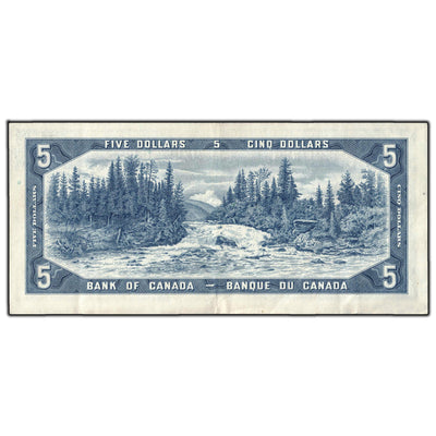 SOLD $5 1954 Bank of Canada Note Beattie-Rasminsky *S/S Prefix BC-39bA - VF-30