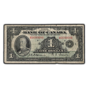 SOLD $1 1935 Bank Of Canada Note Series A BC-1 - Small Tear