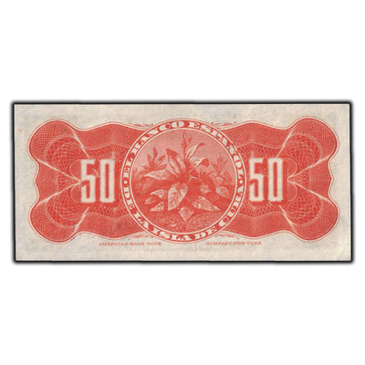 SOLD Cuba El Banco Español 1896 50 Centavos Note P #46a - UNC
