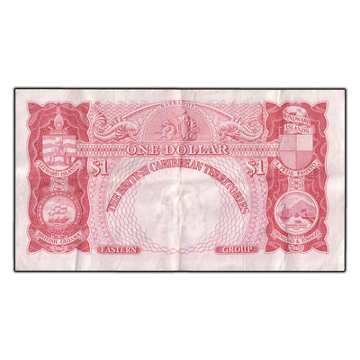 SOLD British Caribbean Territories 1959 $1 Note P #7 - Crisp VF