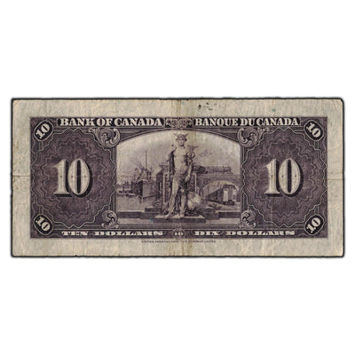 SOLD $10 1937 Bank of Canada Note Osborne Signature BC-24a