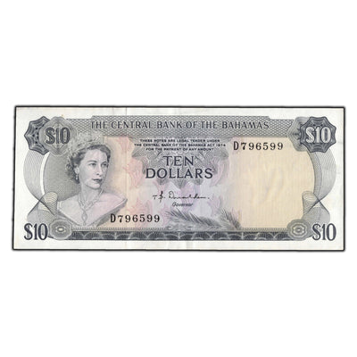 SOLD Bahamas Central Bank 1974 $10 Note P #38a