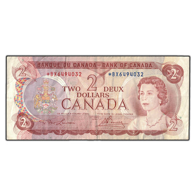 SOLD $2 1974 Bank of Canada Note *BX Replacement Prefix BC-47aA