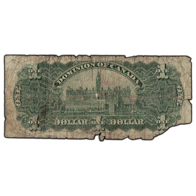 SOLD $1 1898 Dominion of Canada Note Courtney Series I DC-13b - Damaged