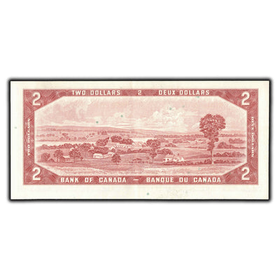 SOLD $2 1954 Bank of Canada Note *O/G Replacement Prefix BC-38dA - AU-50