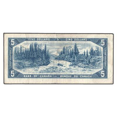 SOLD $5 1954 Bank of Canada Note Beattie-Rasminsky Z/S Prefix BC-39b