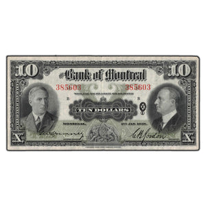 SOLD $10 1938 Bank of Montreal Chartered Note CH-505-62-02