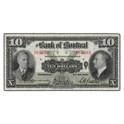 SOLD $10 1938 Bank of Montreal Chartered Note CH-505-62-02