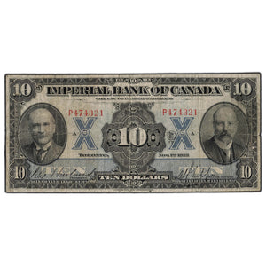 SOLD $10 1923 Imperial Bank of Canada Chartered Note CH #375-18-06 - Pinholes and Damage