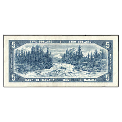 SOLD $5 1954 Bank of Canada Note Beattie-Rasminsky A/X Prefix BC-39b - EF-40