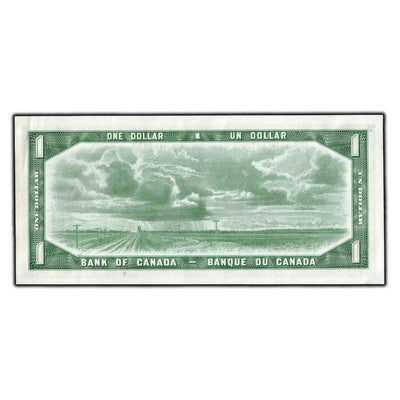 SOLD $1 1954 Bank of Canada Note Beattie-Coyne H/L Prefix BC-37a - AU-55