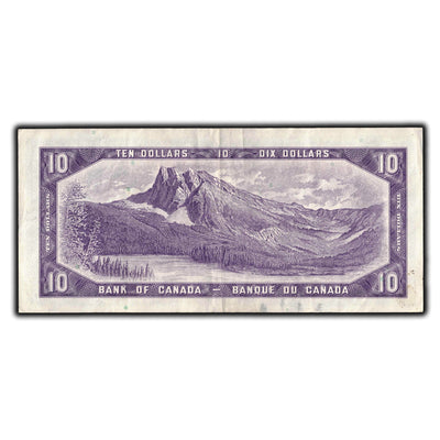 SOLD $10 1954 Bank of Canada Note *A/D Replacement Prefix BC-40bA - VF-30