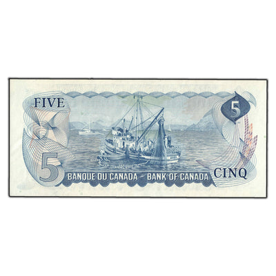 SOLD $5 1972 Bank of Canada Note Lawson-Bouey SV Prefix BC-48b - AU-55