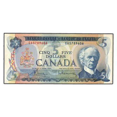 SOLD $5 1972 Bank of Canada Note Bouey-Rasminsky CA Prefix BC-48a - EF-45