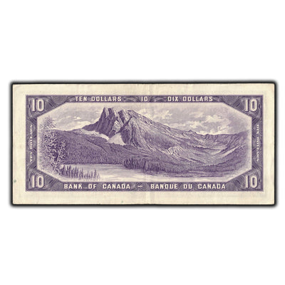 SOLD $10 1954 Bank of Canada Note Beattie-Rasminsky B/V Prefix BC-40b