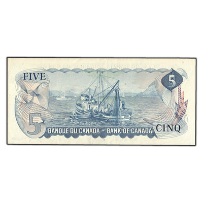SOLD $5 1972 Bank of Canada Note Bouey-Rasminsky CA Prefix BC-48a - EF-45