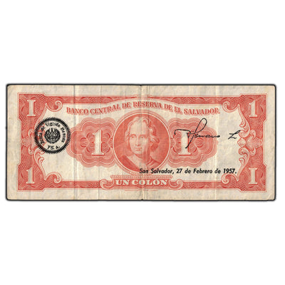 El Salvador 1956 1 Colon Note P #90