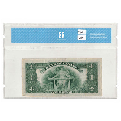 SOLD $1 1935 Bank of Canada Note English Text BC-1 - CCCS VF-20